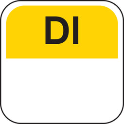 Label - Daglabel di - papier - 19x19mm - geel