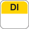 Label - Daglabel di - papier - 19x19mm - geel