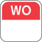Label - Daglabel wo - papier - 19x19mm - rood