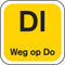 Label - DI weg op - papier - afwasbaar - 19x19mm - geel - rol à 1000 stuks