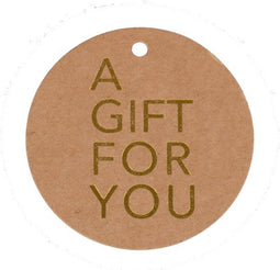 Label - karton - A gift for you - Ø5cm - goud - 50 stuks