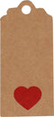 Label - karton - Hartje - bruin/rood - 50 stuks