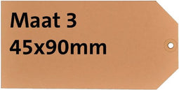 Label karton nr 3 200gr 45x90mm chamois 1000st