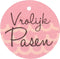 Label - kraftpapier - Vrolijk Pasen - roze - 50 stuks