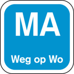 Label - MA weg op - papier - afwasbaar - 19x19mm - blauw - rol à 1000 stuks