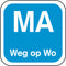 Label - MA weg op - papier - afwasbaar - 19x19mm - blauw - rol à 1000 stuks