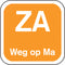 Label - ZA weg op - papier - afwasbaar - 19x19mm - oranje - rol à 1000 stuks