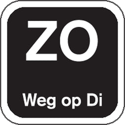 Label - ZO weg op - papier - afwasbaar - 19x19mm - zwart - rol à 1000 stuks