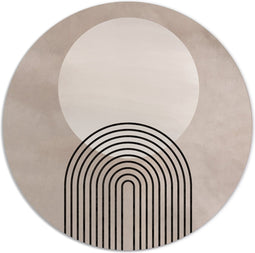 Label2X - Muurcirkel abstract regenboog zon - Ø 40 cm - Dibond - Multicolor - Wandcirkel - Rond Schilderij - Muurdecoratie Cirkel - Wandecoratie rond - Decoratie voor woonkamer of slaapkamer