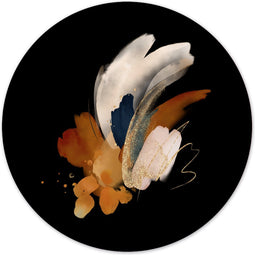 Label2X - Muurcirkel abstract zwart 2.0 - Ø 60 cm - Dibond - Multicolor - Wandcirkel - Rond Schilderij - Muurdecoratie Cirkel - Wandecoratie rond - Decoratie voor woonkamer of slaapkamer