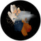 Label2X - Muurcirkel abstract zwart - Ø 80 cm - Forex - Multicolor - Wandcirkel - Rond Schilderij - Muurdecoratie Cirkel - Wandecoratie rond - Decoratie voor woonkamer of slaapkamer