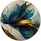 Label2X - Muurcirkel art blauw goud - Ø 60 cm - Forex - Multicolor - Wandcirkel - Rond Schilderij - Muurdecoratie Cirkel - Wandecoratie rond - Decoratie voor woonkamer of slaapkamer