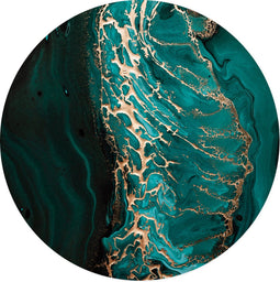 Label2X - Muurcirkel art green - Ø 40 cm - Forex - Multicolor - Wandcirkel - Rond Schilderij - Muurdecoratie Cirkel - Wandecoratie rond - Decoratie voor woonkamer of slaapkamer