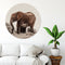 Label2X - Muurcirkel baby olifant - Ø 140 cm - Forex - Multicolor - Wandcirkel - Rond Schilderij - Muurdecoratie Cirkel - Wandecoratie rond - Decoratie voor woonkamer of slaapkamer