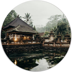 Label2X - Muurcirkel bali - Ø 60 cm - Forex - Multicolor - Wandcirkel - Rond Schilderij - Muurdecoratie Cirkel - Wandecoratie rond - Decoratie voor woonkamer of slaapkamer