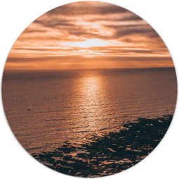 Label2X - Muurcirkel beach flow - Ø 12 cm - Forex - Multicolor - Wandcirkel - Rond Schilderij - Muurdecoratie Cirkel - Wandecoratie rond - Decoratie voor woonkamer of slaapkamer