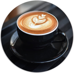 Label2X - Muurcirkel cappuccino - Ø 100 cm - Forex - Multicolor - Wandcirkel - Rond Schilderij - Muurdecoratie Cirkel - Wandecoratie rond - Decoratie voor woonkamer of slaapkamer