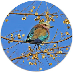 Label2X - Muurcirkel colour birdy - Ø 20 cm - Forex - Multicolor - Wandcirkel - Rond Schilderij - Muurdecoratie Cirkel - Wandecoratie rond - Decoratie voor woonkamer of slaapkamer