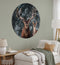 Label2X - Muurcirkel deer couple - Ø 30 cm - Dibond - Multicolor - Wandcirkel - Rond Schilderij - Muurdecoratie Cirkel - Wandecoratie rond - Decoratie voor woonkamer of slaapkamer