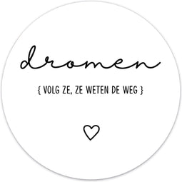 Label2X - Muurcirkel dromen wit - Ø 140 cm - Forex - Multicolor - Wandcirkel - Rond Schilderij - Muurdecoratie Cirkel - Wandecoratie rond - Decoratie voor woonkamer of slaapkamer