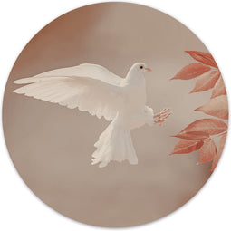 Label2X - Muurcirkel duif - Ø 120 cm - Dibond - Multicolor - Wandcirkel - Rond Schilderij - Muurdecoratie Cirkel - Wandecoratie rond - Decoratie voor woonkamer of slaapkamer