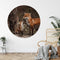 Label2X - Muurcirkel foxes - Ø 140 cm - Forex - Multicolor - Wandcirkel - Rond Schilderij - Muurdecoratie Cirkel - Wandecoratie rond - Decoratie voor woonkamer of slaapkamer