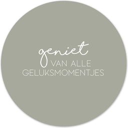 Label2X - Muurcirkel geluksmomentjes groen - Ø 80 cm - Dibond - Multicolor - Wandcirkel - Rond Schilderij - Muurdecoratie Cirkel - Wandecoratie rond - Decoratie voor woonkamer of slaapkamer