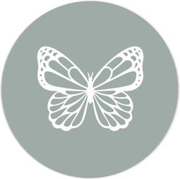 Label2X - Muurcirkel green butterfly - Ø 100 cm - Dibond - Multicolor - Wandcirkel - Rond Schilderij - Muurdecoratie Cirkel - Wandecoratie rond - Decoratie voor woonkamer of slaapkamer