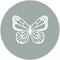 Label2X - Muurcirkel green butterfly - Ø 12 cm - Dibond - Multicolor - Wandcirkel - Rond Schilderij - Muurdecoratie Cirkel - Wandecoratie rond - Decoratie voor woonkamer of slaapkamer