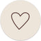 Label2X - Muurcirkel hart beige - Ø 12 cm - Forex - Multicolor - Wandcirkel - Rond Schilderij - Muurdecoratie Cirkel - Wandecoratie rond - Decoratie voor woonkamer of slaapkamer