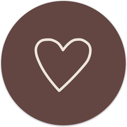 Label2X - Muurcirkel hart bruin - Ø 100 cm - Dibond - Multicolor - Wandcirkel - Rond Schilderij - Muurdecoratie Cirkel - Wandecoratie rond - Decoratie voor woonkamer of slaapkamer