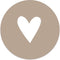Label2X - Muurcirkel hart wit beige - Ø 40 cm - Forex - Multicolor - Wandcirkel - Rond Schilderij - Muurdecoratie Cirkel - Wandecoratie rond - Decoratie voor woonkamer of slaapkamer