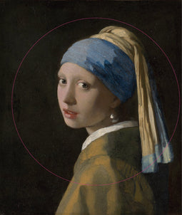 Label2X - Muurcirkel het meisje met de parel, Johannes Vermeer - Ø 30 cm - Dibond - Multicolor - Wandcirkel - Rond Schilderij - Muurdecoratie Cirkel - Wandecoratie rond - Decoratie voor woonkamer of slaapkamer