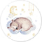 Label2X - Muurcirkel kids beertje wolk - Ø 100 cm - Forex - Multicolor - Wandcirkel - Rond Schilderij - Muurdecoratie Cirkel - Wandecoratie rond - Decoratie voor woonkamer of slaapkamer