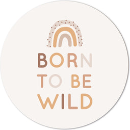 Label2X - Muurcirkel kids born to be wild - 20 cm - Forex - Multicolor - Wandcirkel - Rond Schilderij - Muurdecoratie Cirkel - Wandecoratie rond - Decoratie voor woonkamer of slaapkamer