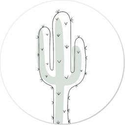 Label2X - Muurcirkel kids cactus - 40 cm - Forex - Multicolor - Wandcirkel - Rond Schilderij - Muurdecoratie Cirkel - Wandecoratie rond - Decoratie voor woonkamer of slaapkamer
