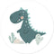 Label2X - Muurcirkel kids dino jongen - 12 cm - Forex - Multicolor - Wandcirkel - Rond Schilderij - Muurdecoratie Cirkel - Wandecoratie rond - Decoratie voor woonkamer of slaapkamer