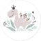 Label2X - Muurcirkel kids dino meisje - 80 cm - Forex - Multicolor - Wandcirkel - Rond Schilderij - Muurdecoratie Cirkel - Wandecoratie rond - Decoratie voor woonkamer of slaapkamer