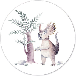 Label2X - Muurcirkel kids dino world 2.0 - Ø 30 cm - Forex - Multicolor - Wandcirkel - Rond Schilderij - Muurdecoratie Cirkel - Wandecoratie rond - Decoratie voor woonkamer of slaapkamer