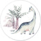 Label2X - Muurcirkel kids dino world - Ø 30 cm - Forex - Multicolor - Wandcirkel - Rond Schilderij - Muurdecoratie Cirkel - Wandecoratie rond - Decoratie voor woonkamer of slaapkamer