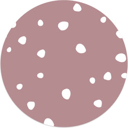 Label2X Muurcirkel kids dots oudroze - Ø 12 cm - Dibond aanbevolen - Wandcirkel kids dots - Wandcirkel kinderkamer - Wandcirkel rond - Wanddecoratie woonkamer - Wandcirkel - Muurcirkel binnen - Wandbord rond - Muurcirkel - WallCircle