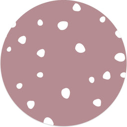 Label2X Muurcirkel kids dots oudroze - Ø 20 cm / Forex - Wandcirkel kids dots - Wandcirkel kinderkamer - Wandcirkel rond - Wanddecoratie woonkamer - Wandcirkel - Muurcirkel binnen - Wandbord rond - Muurcirkel - WallCircle