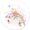 Label2X Muurcirkel kids fairy bird - Ø 60 cm / Forex - Wandcirkel bloem - Bloemen - Wandcirkel natuur - Wandcirkel rond - Wanddecoratie woonkamer - Wandcirkel - Muurcirkel binnen - Wandbord rond - Muurcirkel - WallCircle