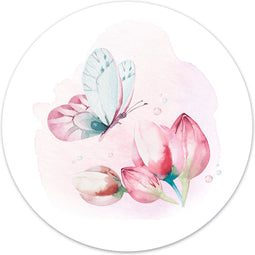 Label2X Muurcirkel kids fairy butterfly - Ø 30 cm / Forex - Wandcirkel bloem - Bloemen - Wandcirkel natuur - Wandcirkel rond - Wanddecoratie woonkamer - Wandcirkel - Muurcirkel binnen - Wandbord rond - Muurcirkel - WallCircle