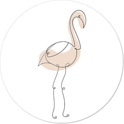 Label2X Muurcirkel kids flamingo - 20 cm