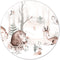 Label2X - Muurcirkel kids forest friends - Ø 12 cm - Forex - Multicolor - Wandcirkel - Rond Schilderij - Muurdecoratie Cirkel - Wandecoratie rond - Decoratie voor woonkamer of slaapkamer