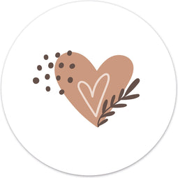 Label2X - Muurcirkel kids hart leaf - 20 cm - Forex - Multicolor - Wandcirkel - Rond Schilderij - Muurdecoratie Cirkel - Wandecoratie rond - Decoratie voor woonkamer of slaapkamer