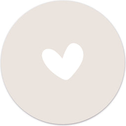 Label2X - Muurcirkel kids hartje nude - 30 cm - Forex - Multicolor - Wandcirkel - Rond Schilderij - Muurdecoratie Cirkel - Wandecoratie rond - Decoratie voor woonkamer of slaapkamer