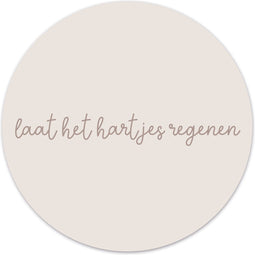 Label2X - Muurcirkel kids hartjesregen - 120 cm - Forex - Multicolor - Wandcirkel - Rond Schilderij - Muurdecoratie Cirkel - Wandecoratie rond - Decoratie voor woonkamer of slaapkamer