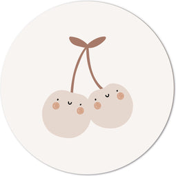 Label2X - Muurcirkel kids kersjes - 140 cm - Dibond - Multicolor - Wandcirkel - Rond Schilderij - Muurdecoratie Cirkel - Wandecoratie rond - Decoratie voor woonkamer of slaapkamer